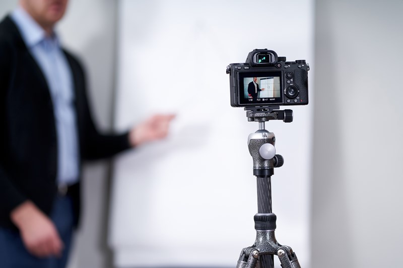 Young Video Blogger Presenting Important Data Flipchart Online Education Concept 2576