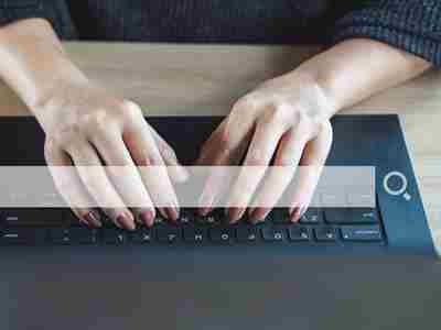 Woman Hand Searching Job Browsing Internet